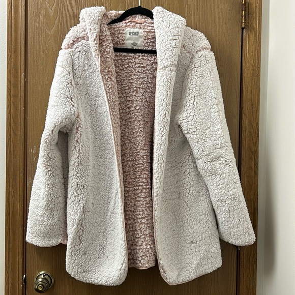 PINK Victoria's Secret Accessories - VS Pink Light Pink Fuzzy Cardigan and Accessories